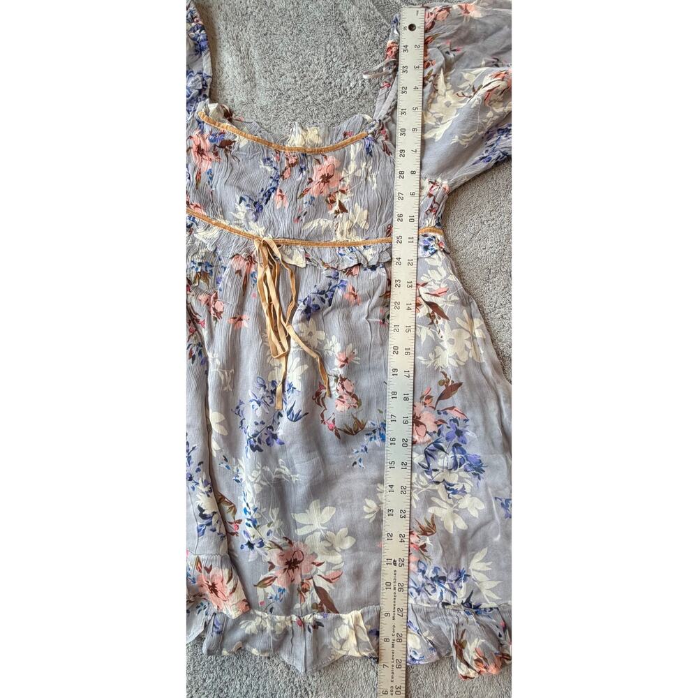 Free People Babydoll Dress Puff Sleeve Womens Small NWT Fairy Boho Floral Summer - Picture 9 of 9